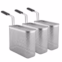 Set košara za tjesteninu - 250x105x200 mm | 3x 1/3 - nehrđajući čelik AISI 304 - za kuhala za tjesteninu - kompatibilno s ENB663P i ENB669P - bez Teflonski čep