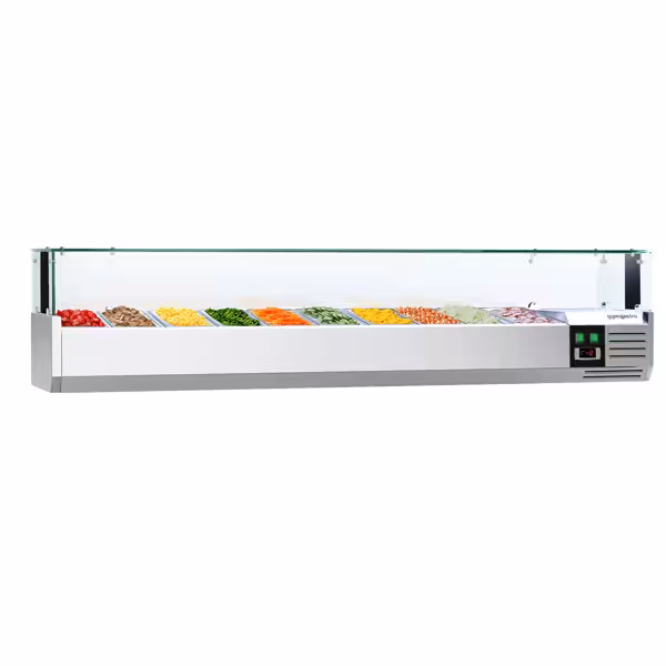 Witryna nadstawna chłodnicza PREMIUM – 2000 x 335 mm – 10x GN 1/4 – z oświetleniem LED