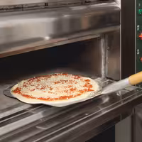 Pravokutna lopata za pizzu - anodizirani aluminij - 305x355 mm - ručka drvena
