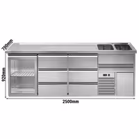 Direct Draw Beer Dispenser / Kegerator PREMIUM – 2500×700 mm – Glass Door, 6-Drawer