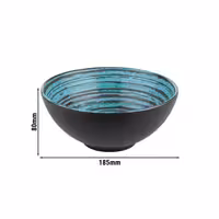 (6 adet) Kase - CANCUN - Melamin - 1L - yuvarlak - Ø185mm - Derinlik:80mm - Kahverengi/Mavi