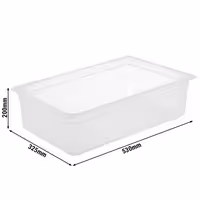 (6 Pezzi) Contenitore in Polipropilene - GN 1/1 - Semitrasparente - 25,5 L - Altezza: 200 mm