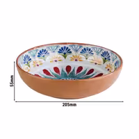 (6 adet) Kase - ARABESQUE - Melamin - 1,1L - Terrakotta/Mavi