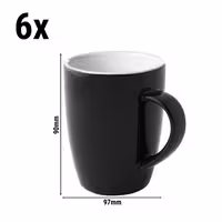 (6 kom) Colors - Šalica za kavu - 180 ml - Crna