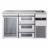 Pivski šank PREMIUM - 1550x700 mm - 1 Staklena vrata & 3 Staklene ladice