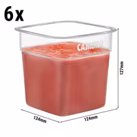 (6 pieces) CAMBRO | CAMSQUARES® FreshPro Food Containers – 0.9 L – BPA‑free, dishwasher‑safe