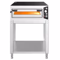Electric Deck Pizza Oven - Single Deck - Refractory Stone Deck - 6 x Ø 35cm (13.8") - Mechanical Controls - up to 450°C - incl. Base frame