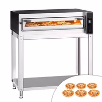 Electric Deck Pizza Oven - Single Deck - Refractory Stone Deck - 6 x Ø 35cm (13.8") - Touchscreen Controls - up to 400°C - incl. Base frame