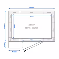 Inox zamrzivačka komora - 1800x1200 mm - 2,65 m³ - uklj. zamrzivački agregat - -20/-10 °C