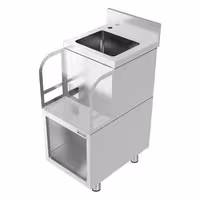 Cocktail Base Unit - Bar Cocktail Station with Sink - Stainless Steel - 400x590 mm - with Mixer Station