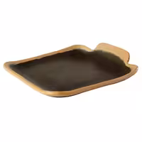(6 adet) CROCKER - Sunum Tabağı - Melamin, 140x130mm, Terrakotta / Siyah