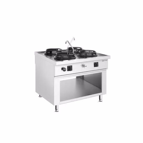 Samostojeći plinski wok štednjak – 60 kW – 4 plamenika – uključujući 2 slavine
