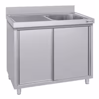 Sudoper s ormarićem ECO - inox - 1000 x 700 mm - s 1 koritom - korito desno