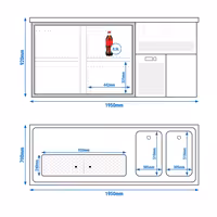 Direct Draw Beer Dispenser / Kegerator PREMIUM – 1950×700 mm – 4-Drawer, 2-Sink
