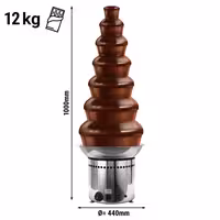 Commercial Chocolate Fountain - Cascade Waterfall - 7-Tier - Capacity: 12kg - 400W - Height: 1000mm
