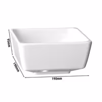 (6 adet) Kase - Melamin - FLOAT - 1,9L - köşeli - 190x190mm - Derinlik:95mm - Beyaz