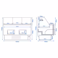 Serve Over Counter - 1622x953mm - with 2 doors - front panel beige - capacity 178 litres