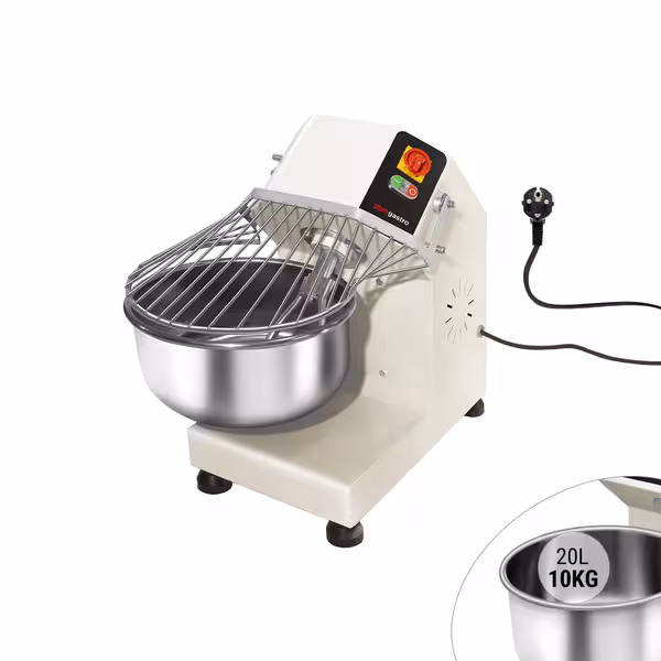 Spiralna miješalica za tijesto - 20 l / 13 kg - 1 brzina - s fiksnom posudom - 230 V - za pizzu i kruh