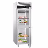 Szafa chłodnicza PREMIUM – stal nierdzewna – GN 2/1 – 700 L – z 2 półdrzwiami