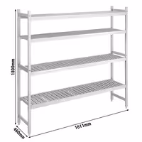 وحدة رفوف ألمنيوم - بداية - 1611x1800mm - عمق: 460 mm - 4 رفوف - الحمولة: 600 kg