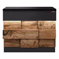 Kassentisch TORONTO - 900mm - Holzfront - schwarze Granit-Arbeitsplatte