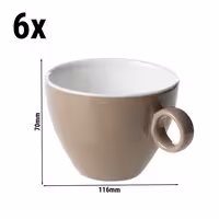 (6 kom) BART COLOUR CAFE - Šalica za cappuccino - 230 ml - Smeđa