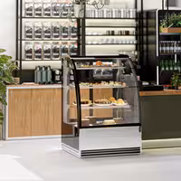 Commercial cake display fridge - 304L - 900mm - Double glazing - with 3 glass shelves - rear sliding doors, 2 glass doors - for patisserie