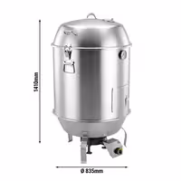 Plinska Pećnica za patke - mehaničko - 10 kW - 835x835x1410 mm - nehrđajući čelik - za najviše 15 patki do 1,5 kg