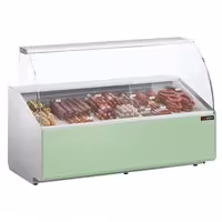 Serve Over Counter - 1881mm - front panel light green - capacity 387 litres - with 3 doors
