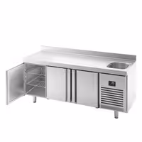 Rashladni pult PREMIUM PLUS - 1960x600 mm - 385 l - Ventilirano hlađenje - s 3 vrata - s 1 korita - Podignuti rub