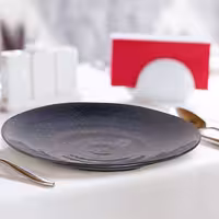 (5 adet) KIRYU - Düz Tabak Yuvarlak Düz - Porselen, Ø235mm, Mavi