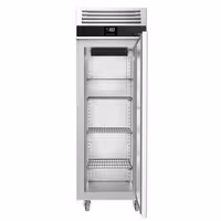 Commercial Upright Freezer Stainless steel PREMIUM - GN 2/1 - 700L - with 1 glass door - On castors - For UK