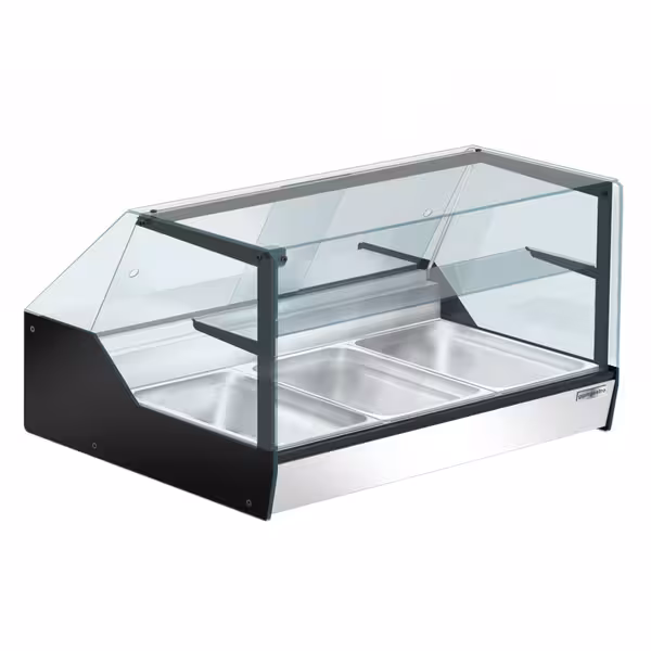 Topla vitrina - 1004 mm - 400 W - s 1 policama - 3 x GN 1/1 - crna