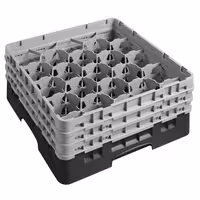 CAMBRO | CAMRACK® - Košara za pranje čaša 1/1 - 20 odjeljaka - Sa 3 produžetka - 500x500 mm - Crna boja