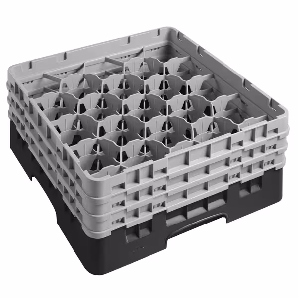 CAMBRO | CAMRACK® – Glasdiskkorg 1/1 – 20 fack – med 3 förlängare – 500x500 mm – Svart