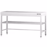 PREMIUM Edelstol-Aarbechtsdësch – 1800 x 800 mm – mat engem Basisregal a Stütz