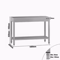 طاولة عمل ستانلس ستيل ECO - 1000x600mm - مع رف سفلي