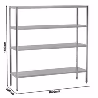 رفوف ستانلس ستيل ECO - 1800x500mm - عمق: 500 mm - 4 رفوف (قابلة للتعديل) - الحمولة: 280 kg