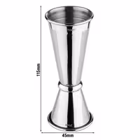 (6 pz) Misurino da bar doppio - Acciaio inox - 2.5cl & 5cl - con graduazioni interne 1.5cl & 3.5cl