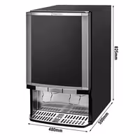 GASTRO-COOL | Rashladna vitrina za pića - 480 mm - 65 l - s 1 staklena krilna vrata & reklamnim zaslonom & LED osvjetljenjem - crni