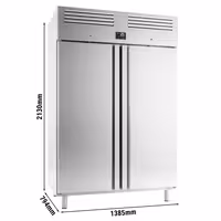 Szafa mroźnicza piekarnicza Premium PLUS – stal nierdzewna – EN 600 x 400 – 1240 L – z 2 drzwiami
