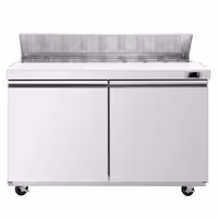 Stół przygotowawczy PREMIUM – 1534 mm – 510 L – z 2 drzwiami – z 16 pojemnikami GN 1/6 – w stylu amerykańskim