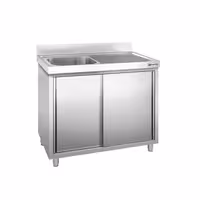 Sudoper s ormarićem PREMIUM - inox - 1200 x 600 mm - s 1 koritom - korito lijevo