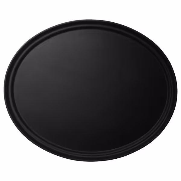 (6 adet) CAMBRO | CAMTREAD® - Fiberglas tepsi - oval - 685x560mm - düşük profil - siyah