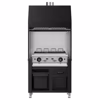 Commercial Gas Chargrill BERLIN - 960mm - 790mm Deep - 4 Grill Grids - Cast-Iron Cooking Grids - Black