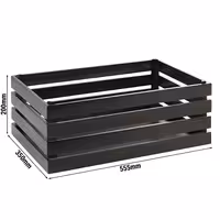 Ahşap Sunum Kutusu - SUPERBOX - Siyah - 555x350x200mm - GN 1/1 ile uyumlu