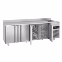 Rashladni pult PREMIUM - 2360x720 mm - 540 l - Ventilirano hlađenje - s 4 vrata - s 1 korita - Leđni podignuti rub