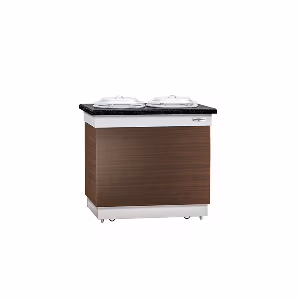 Dozator tanjura DUBLIN - grijani - 1 kW - 1.000 x 700 x 900 mm - s kotačima - 100 tanjura - crna granitna radna ploča