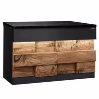Kassentisch TORONTO - 1500mm - Holzfront - schwarze Granit-Arbeitsplatte