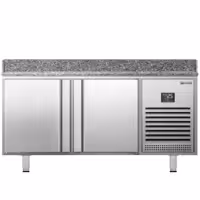 Stół chłodniczy do pizzy PREMIUM PLUS - 1490x700mm - z blatem granitowym - 2‑drzwiowy